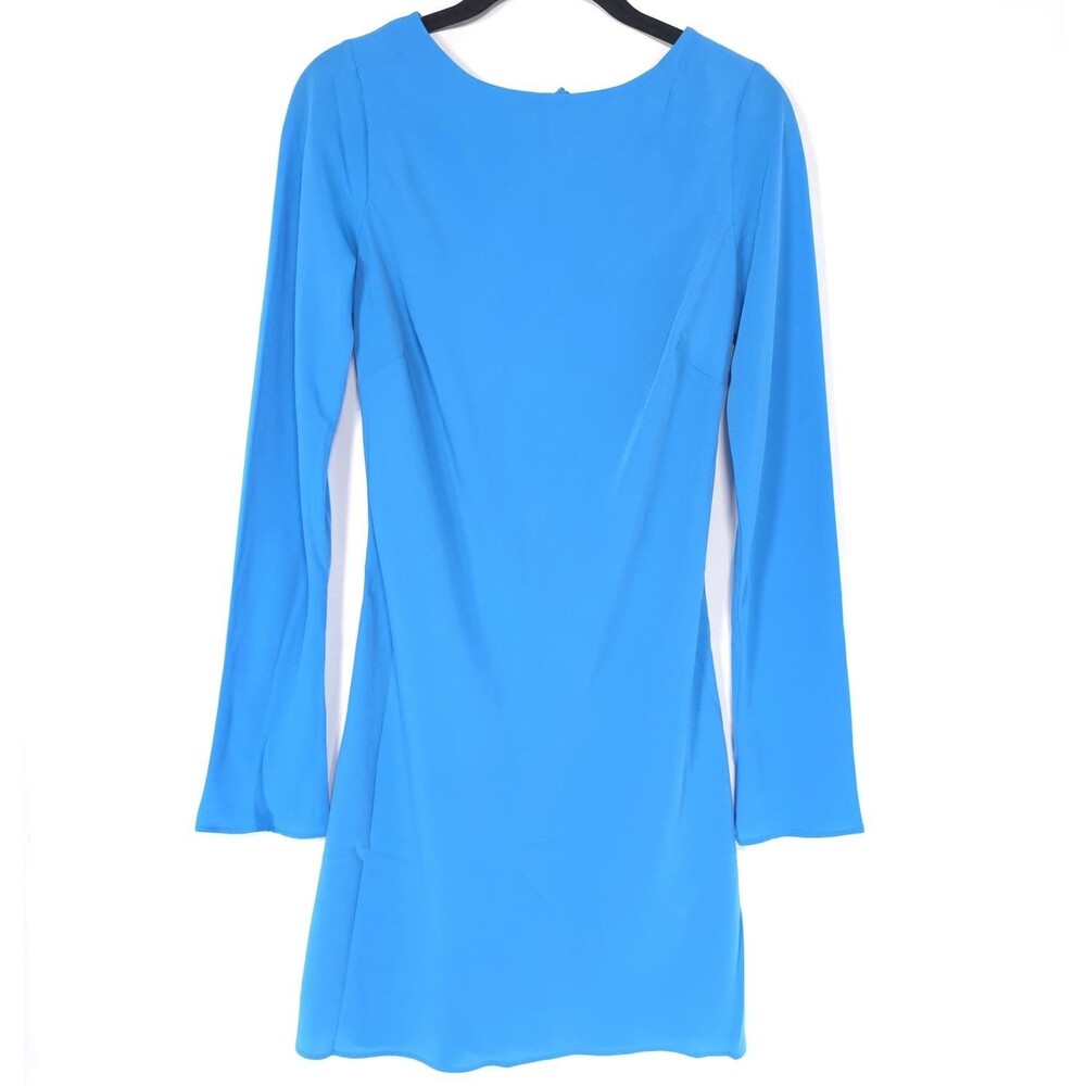 ABERCROMBIE & FITCH Women's NWOT Mini Dress SMALL Open Back Tie Long Sleeve Blue